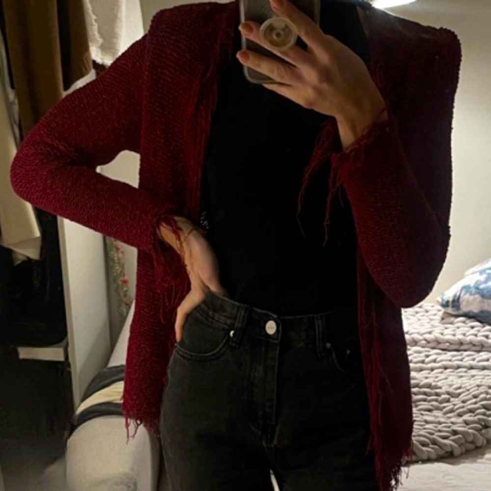 IRO Red Tweed ♥️ Boucle Jacket Blazer Sz 34